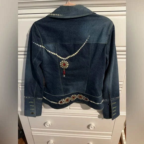 Unique Dark Denim Embellished Women’s Jacket by “a and me” - Picture 6 of 11